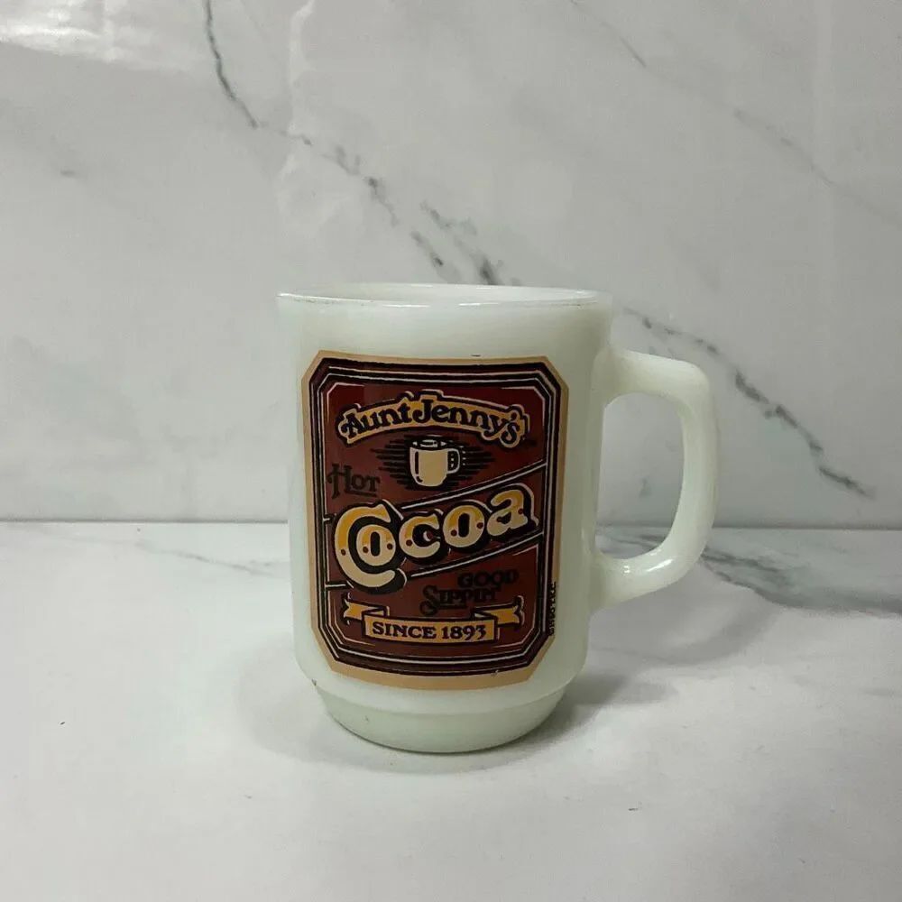 VINTAGE ANCHOR HOCKING Aunt Jenny’s Hot Cocoa Mug